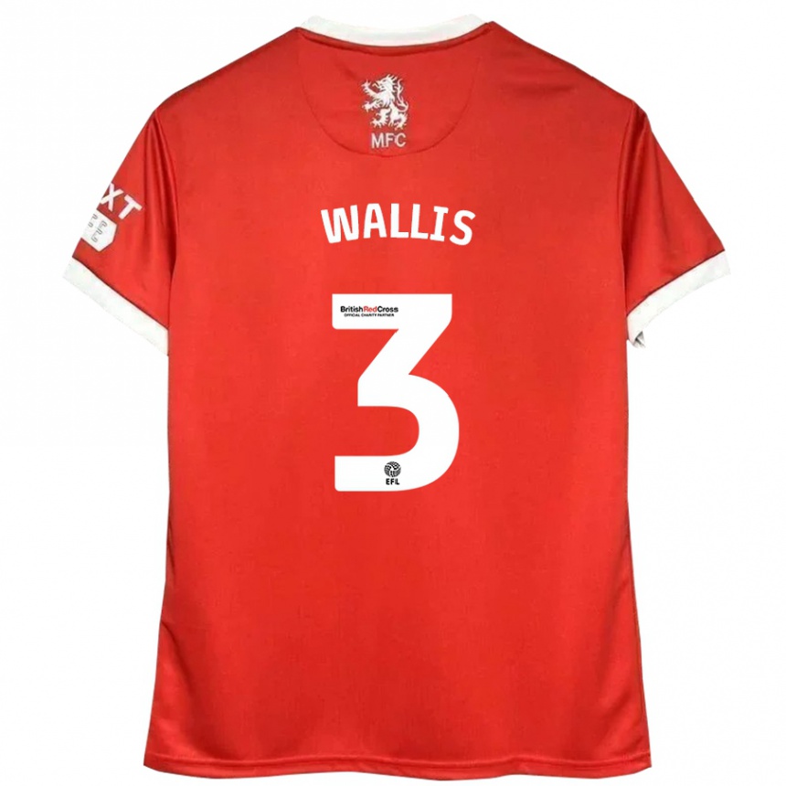 Women Football Emma Wallis #3 Red White Home Jersey 2024/25 T-Shirt Australia