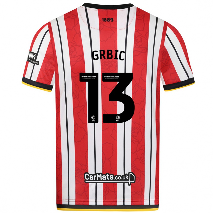 Women Football Ivo Grbic #13 Red White Stripes Home Jersey 2024/25 T-Shirt Australia