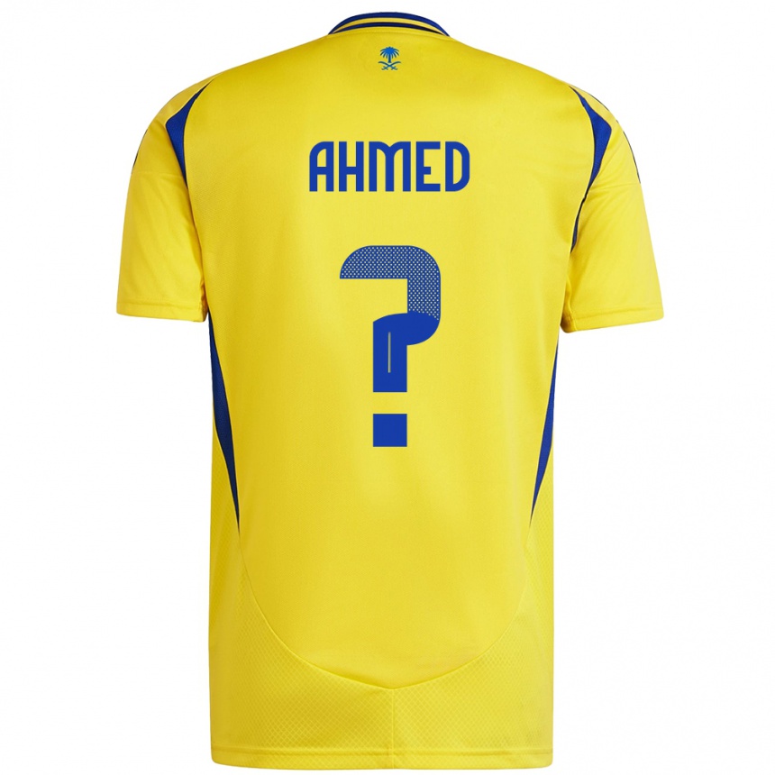 Women Football Al Anood Ahmed #0 Yellow Blue Home Jersey 2024/25 T-Shirt Australia