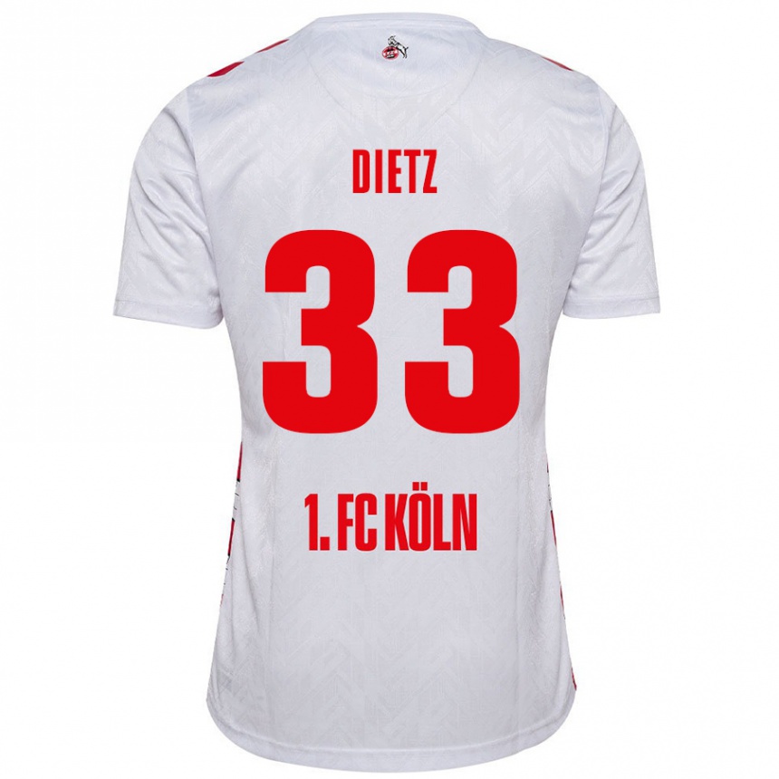 Women Football Florian Dietz #33 White Red Home Jersey 2024/25 T-Shirt Australia