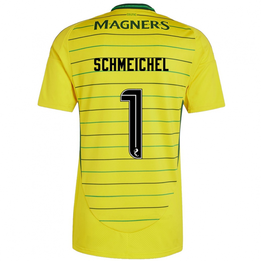 Women Football Kasper Schmeichel #1 Yellow Away Jersey 2024/25 T-Shirt Australia