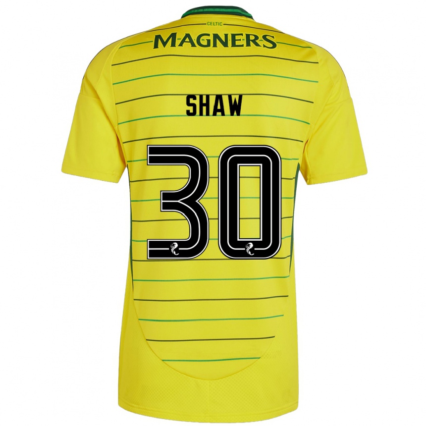 Women Football Liam Shaw #30 Yellow Away Jersey 2024/25 T-Shirt Australia