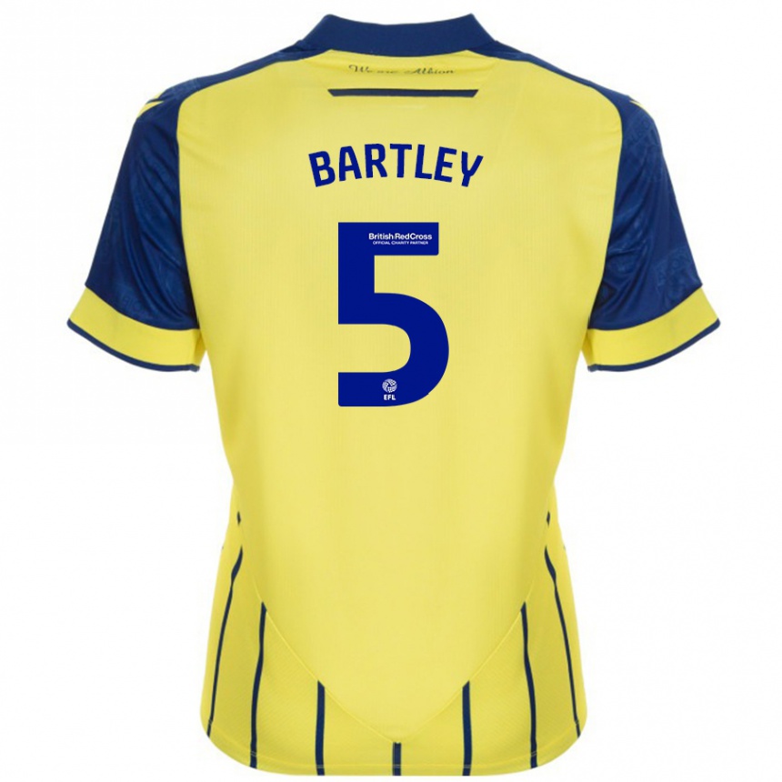 Women Football Kyle Bartley #5 Yellow Blue Away Jersey 2024/25 T-Shirt Australia