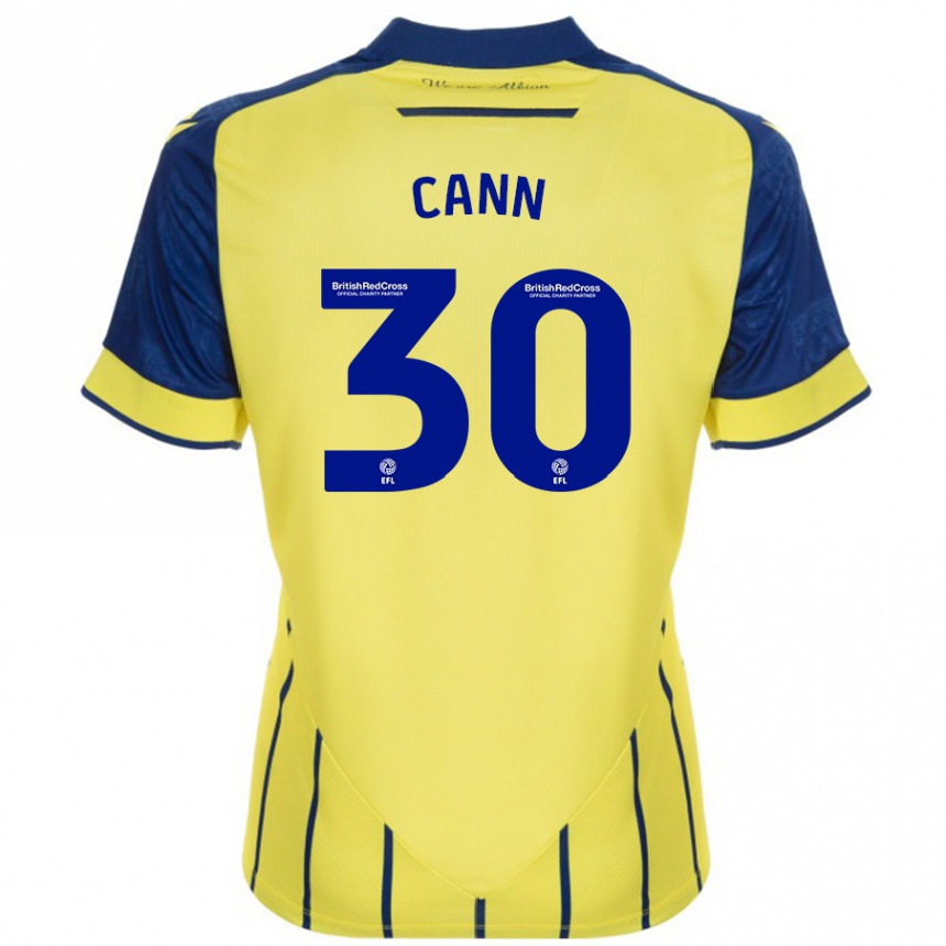 Women Football Ted Cann #30 Yellow Blue Away Jersey 2024/25 T-Shirt Australia