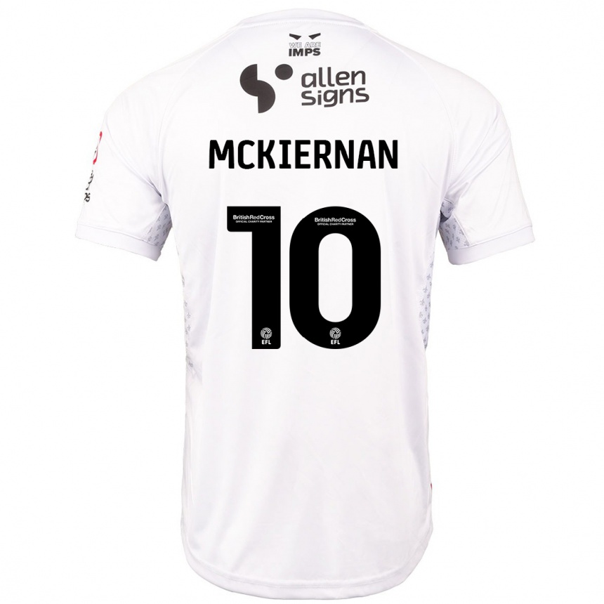 Women Football Jj Mckiernan #10 Red White Away Jersey 2024/25 T-Shirt Australia