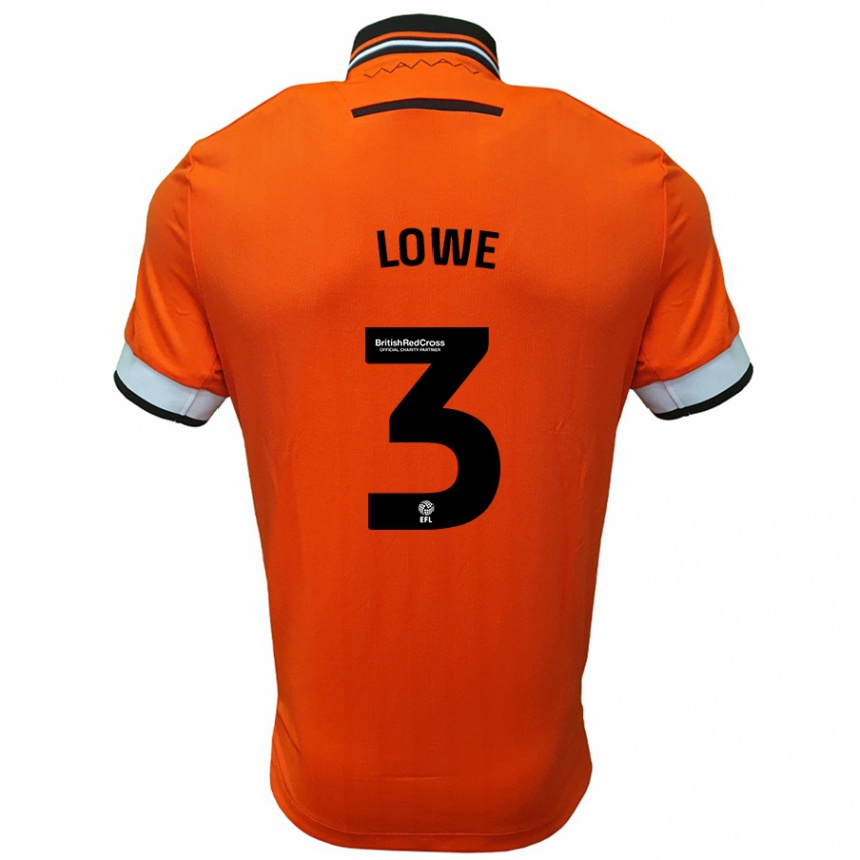 Women Football Max Lowe #3 Orange White Away Jersey 2024/25 T-Shirt Australia