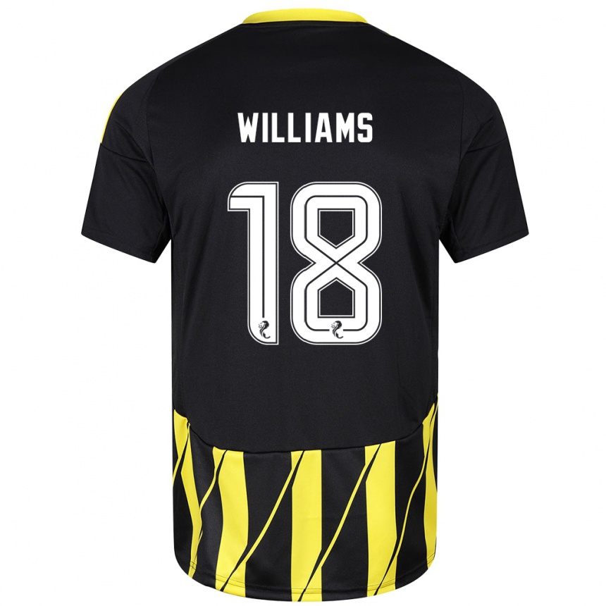 Women Football Rhys Williams #18 Black Yellow Away Jersey 2024/25 T-Shirt Australia