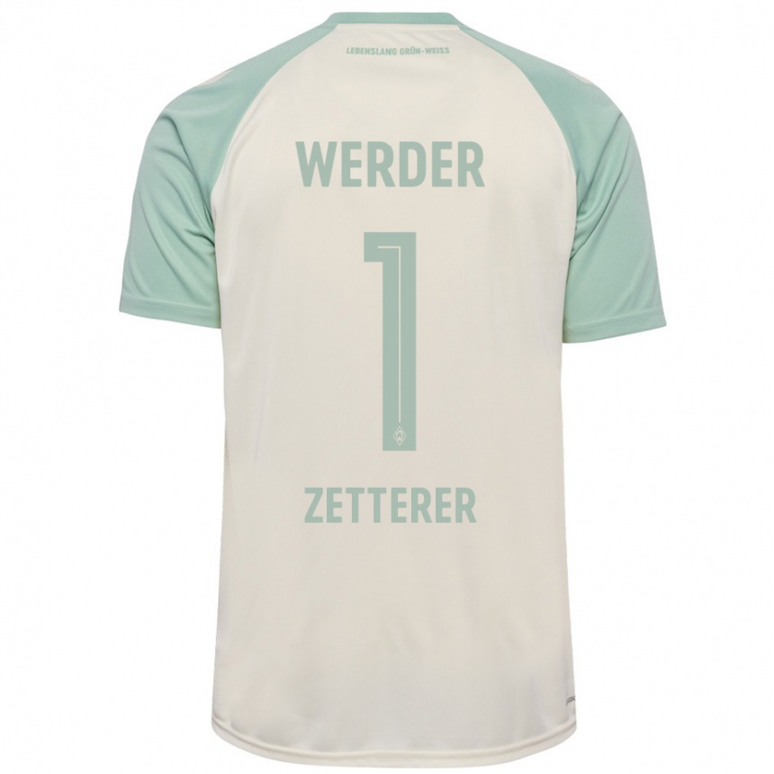 Women Football Michael Zetterer #1 Off-White Light Green Away Jersey 2024/25 T-Shirt Australia