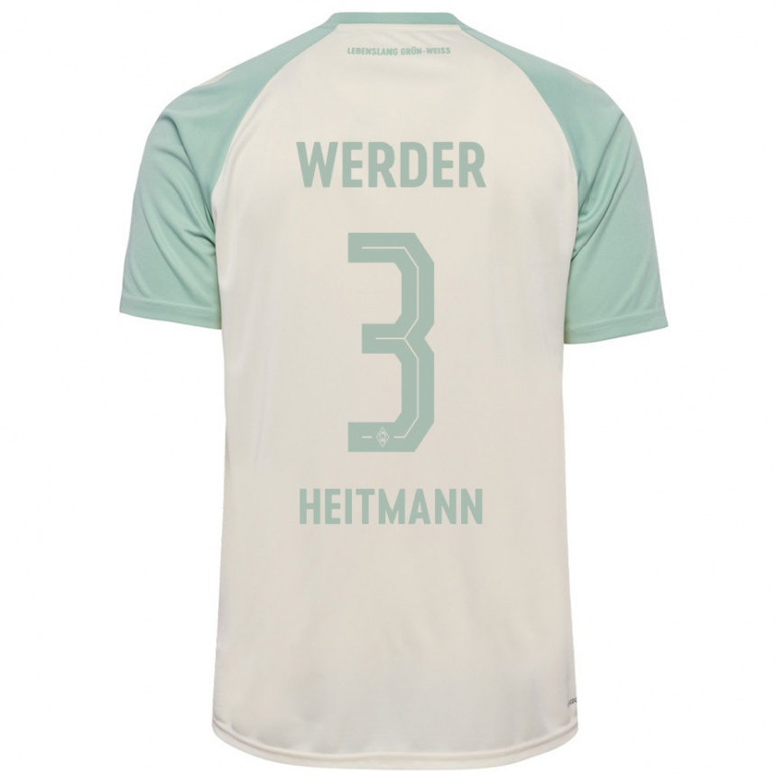 Women Football Mats Heitmann #3 Off-White Light Green Away Jersey 2024/25 T-Shirt Australia