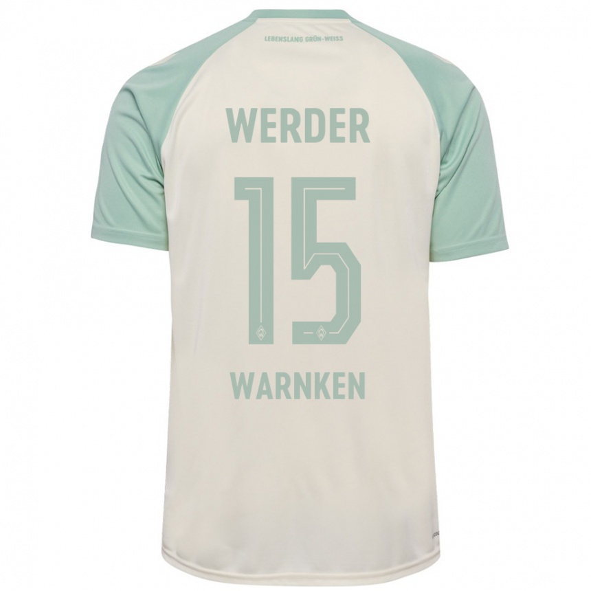 Women Football Jannes Warnken #15 Off-White Light Green Away Jersey 2024/25 T-Shirt Australia