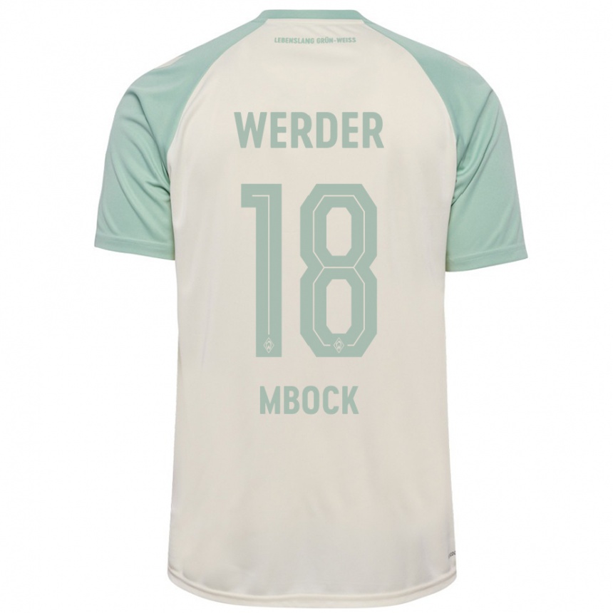 Women Football Princewill Mbock #18 Off-White Light Green Away Jersey 2024/25 T-Shirt Australia