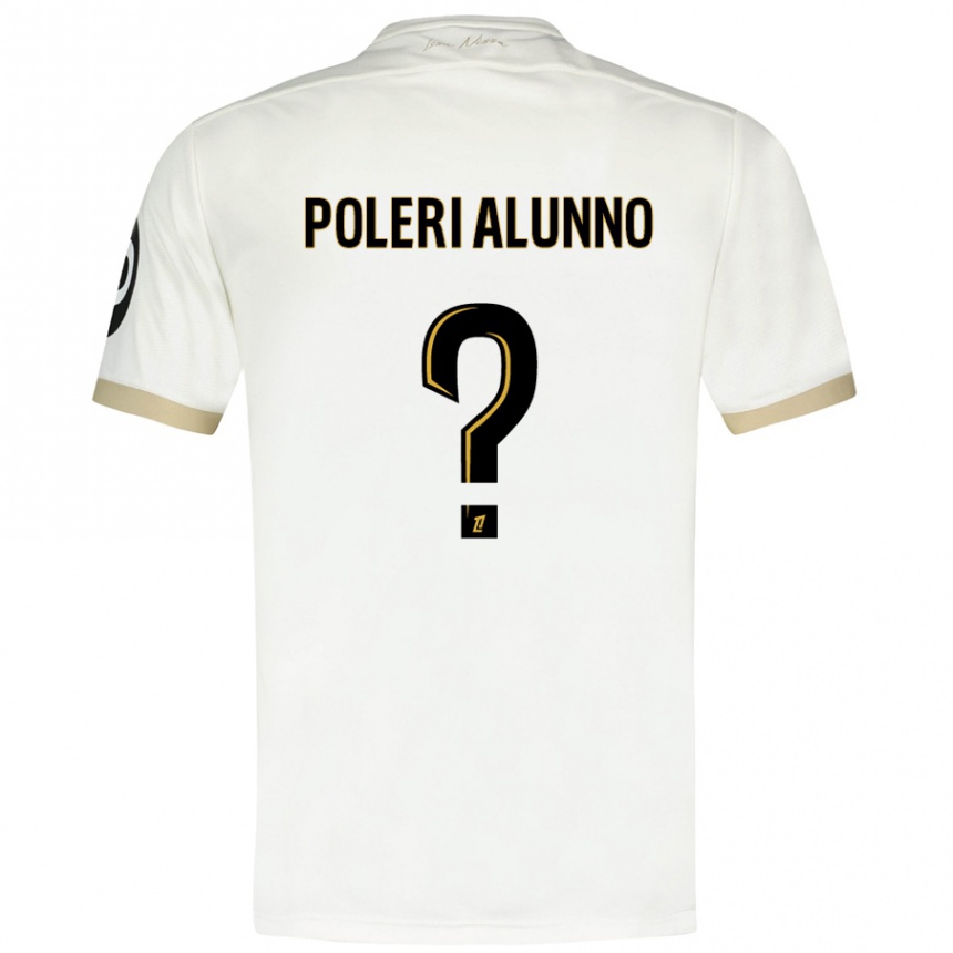 Women Football Mathis Poleri Alunno #0 White Gold Away Jersey 2024/25 T-Shirt Australia