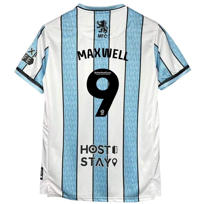 Women Football Armani Maxwell #9 White Blue Away Jersey 2024/25 T-Shirt Australia