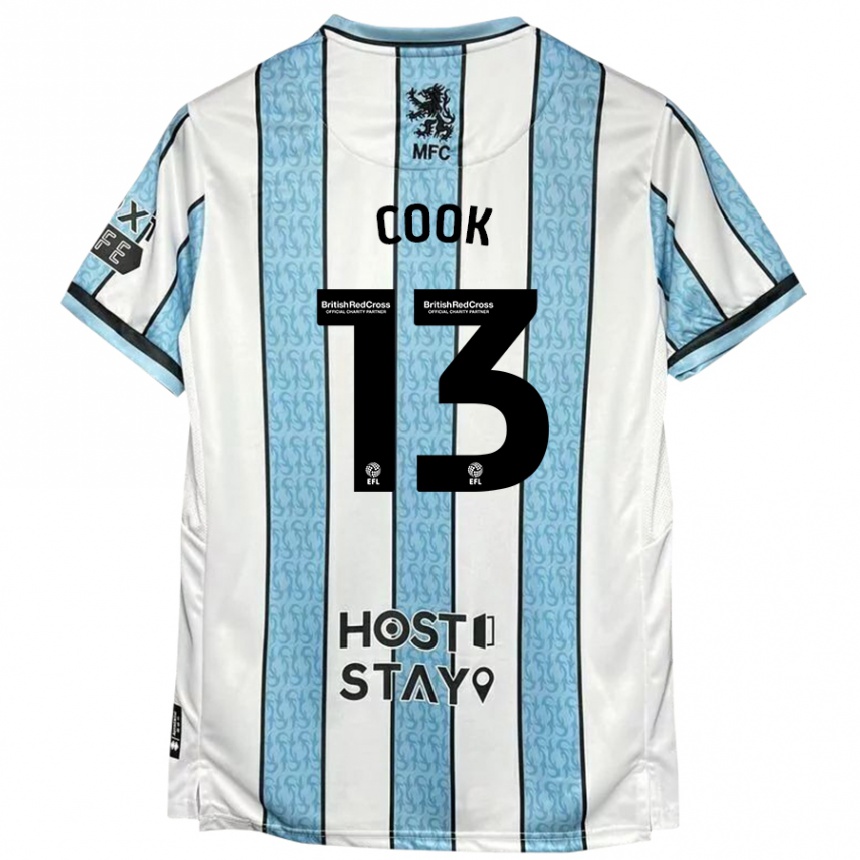 Women Football Ruby Cook #13 White Blue Away Jersey 2024/25 T-Shirt Australia