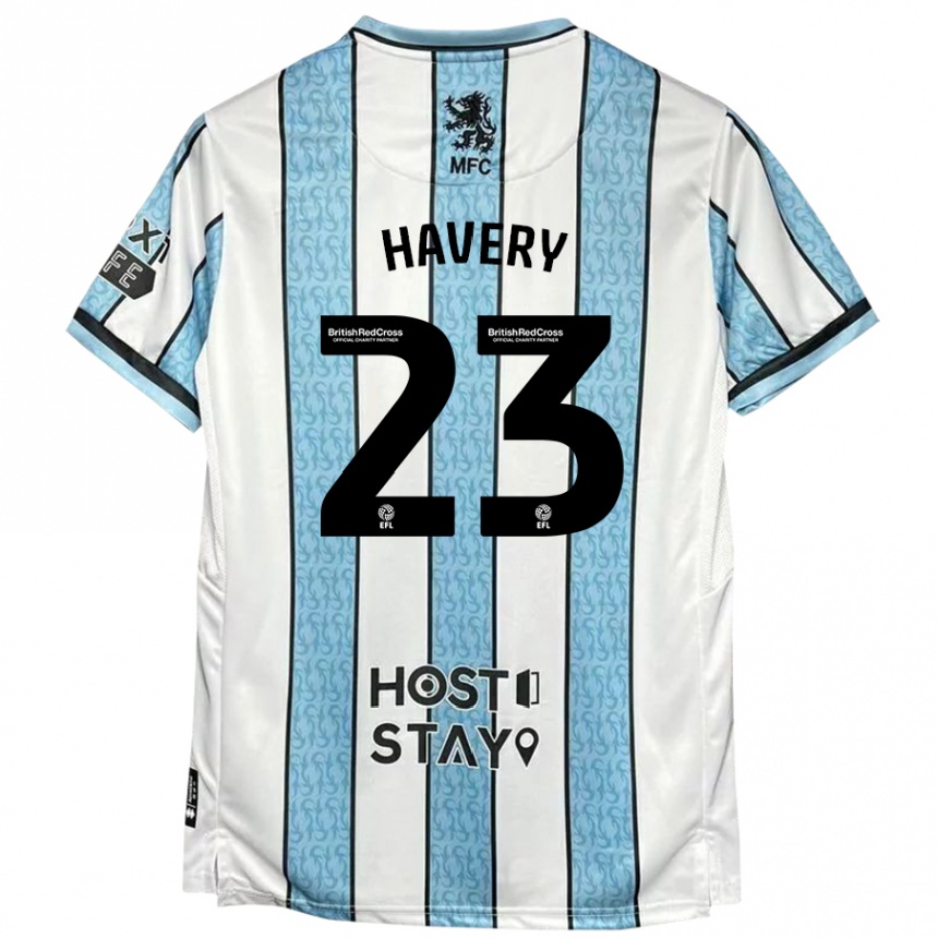 Women Football Nicole Havery #23 White Blue Away Jersey 2024/25 T-Shirt Australia