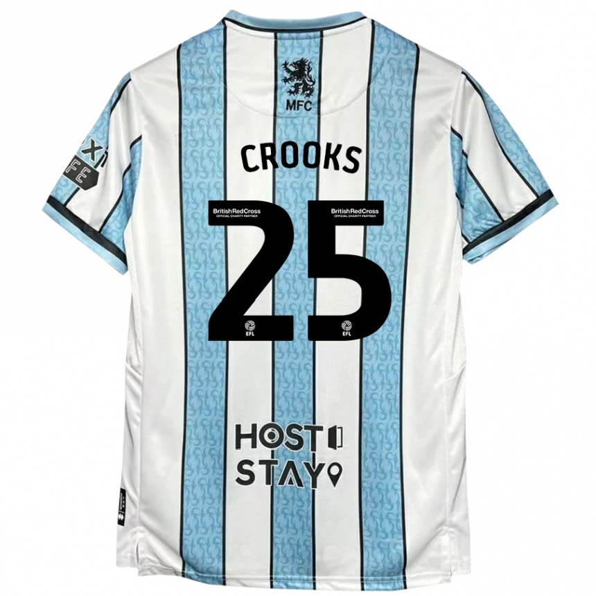 Women Football Matt Crooks #25 White Blue Away Jersey 2024/25 T-Shirt Australia