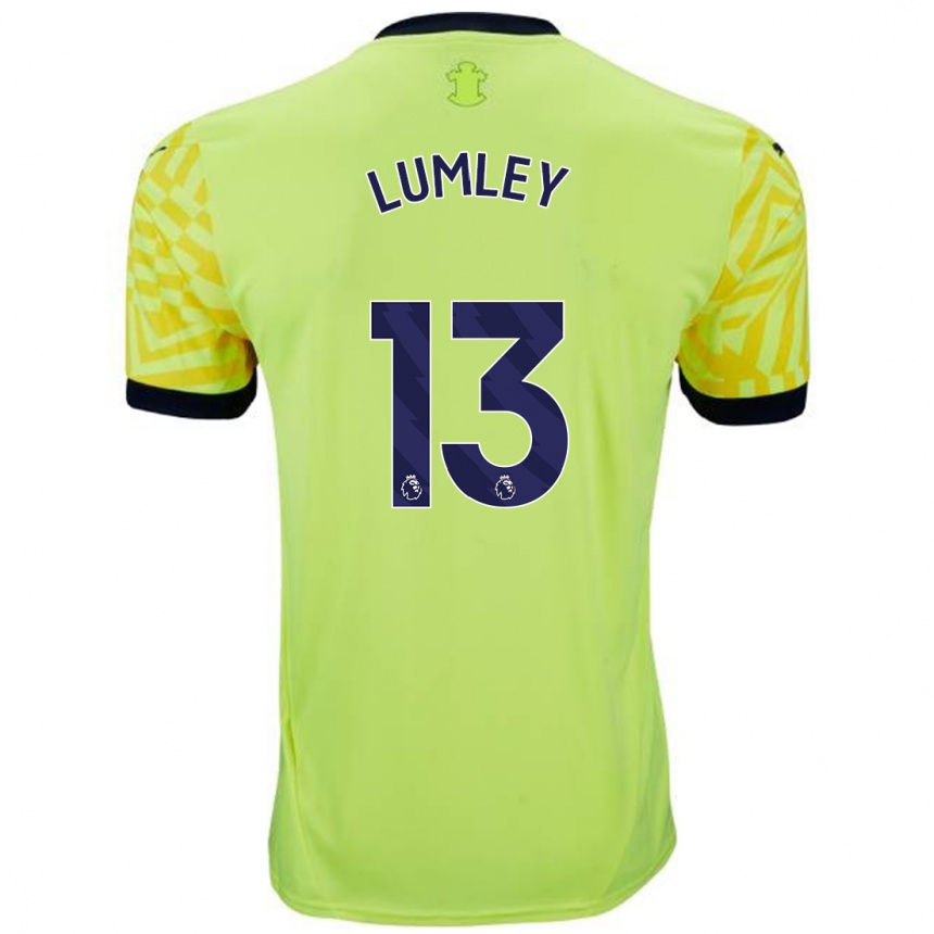 Women Football Joe Lumley #13 Yellow Away Jersey 2024/25 T-Shirt Australia