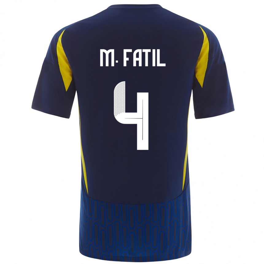 Women Football Mohammed Al-Fatil #4 Blue Yellow Away Jersey 2024/25 T-Shirt Australia