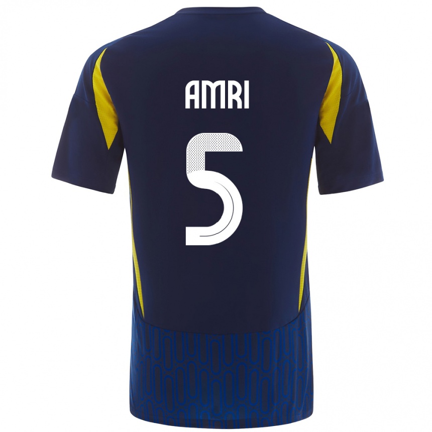 Women Football Abdulelah Al-Amri #5 Blue Yellow Away Jersey 2024/25 T-Shirt Australia