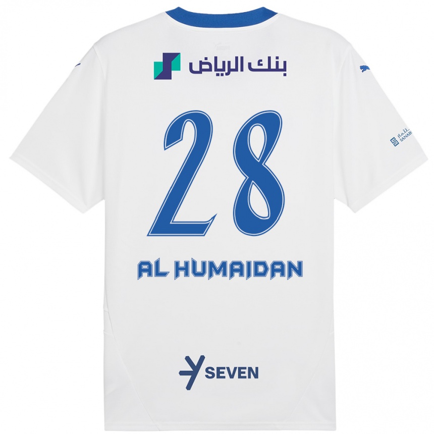 Women Football Fay Al-Humaidan #28 White Blue Away Jersey 2024/25 T-Shirt Australia