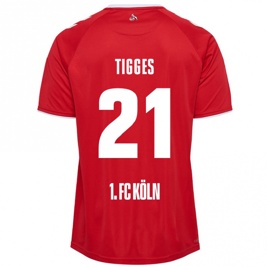 Women Football Steffen Tigges #21 Red White Away Jersey 2024/25 T-Shirt Australia