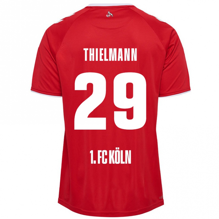 Women Football Jan Thielmann #29 Red White Away Jersey 2024/25 T-Shirt Australia