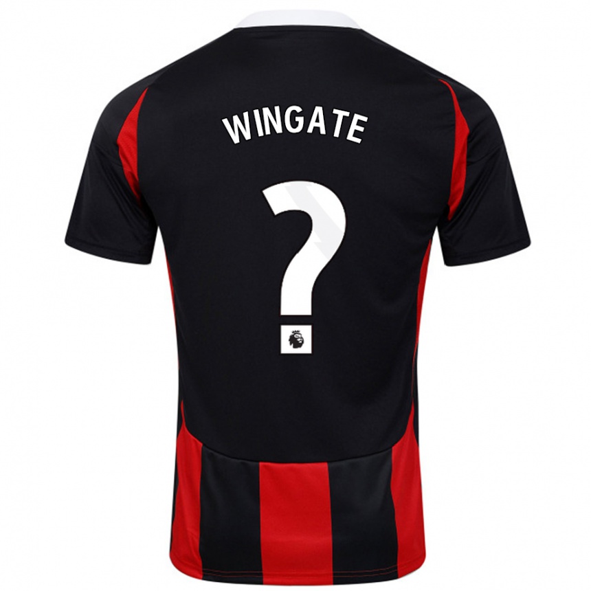 Women Football Tom Wingate #0 Black Red Away Jersey 2024/25 T-Shirt Australia