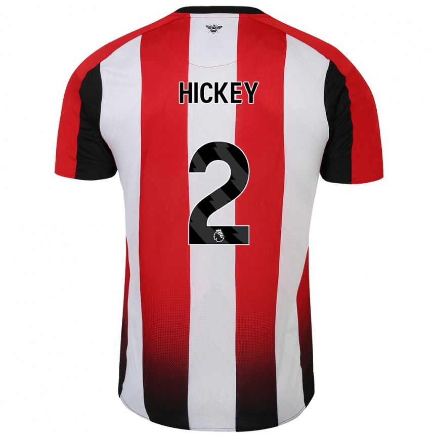 Kids Football Aaron Hickey #2 Red White Home Jersey 2024/25 T-Shirt Australia