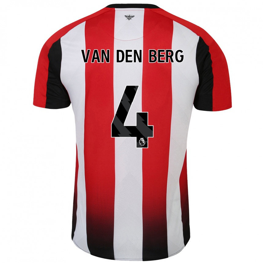 Kids Football Sepp Van Den Berg #4 Red White Home Jersey 2024/25 T-Shirt Australia