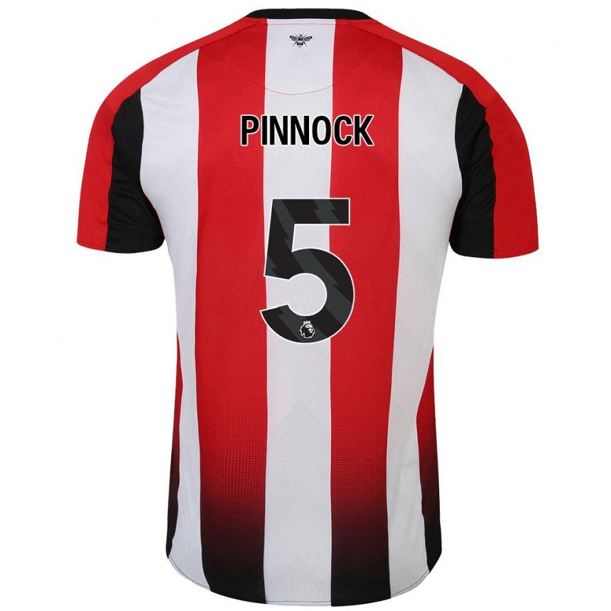 Kids Football Ethan Pinnock #5 Red White Home Jersey 2024/25 T-Shirt Australia