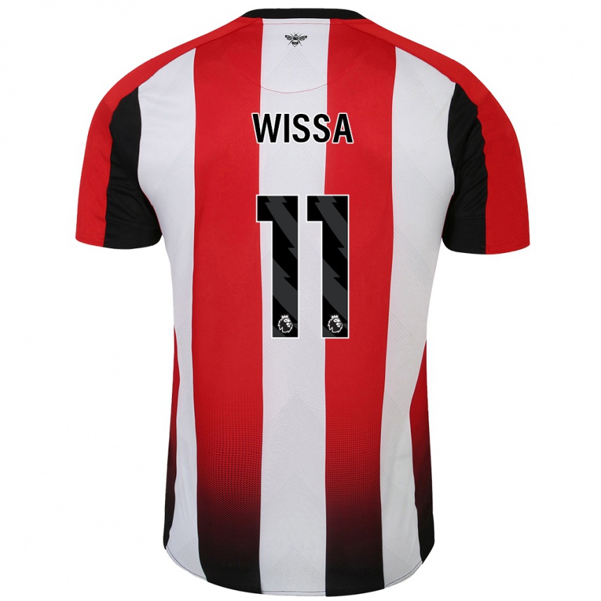 Kids Football Yoane Wissa #11 Red White Home Jersey 2024/25 T-Shirt Australia