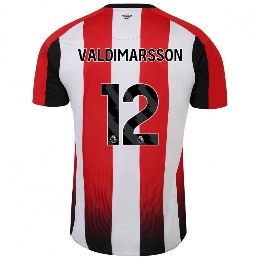 Kids Football Hákon Rafn Valdimarsson #12 Red White Home Jersey 2024/25 T-Shirt Australia