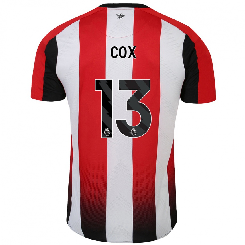 Kids Football Matthew Cox #13 Red White Home Jersey 2024/25 T-Shirt Australia