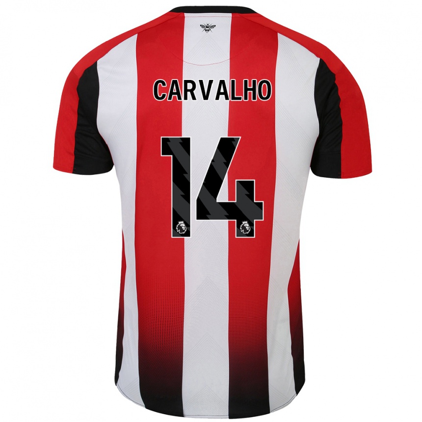 Kids Football Fabio Carvalho #14 Red White Home Jersey 2024/25 T-Shirt Australia