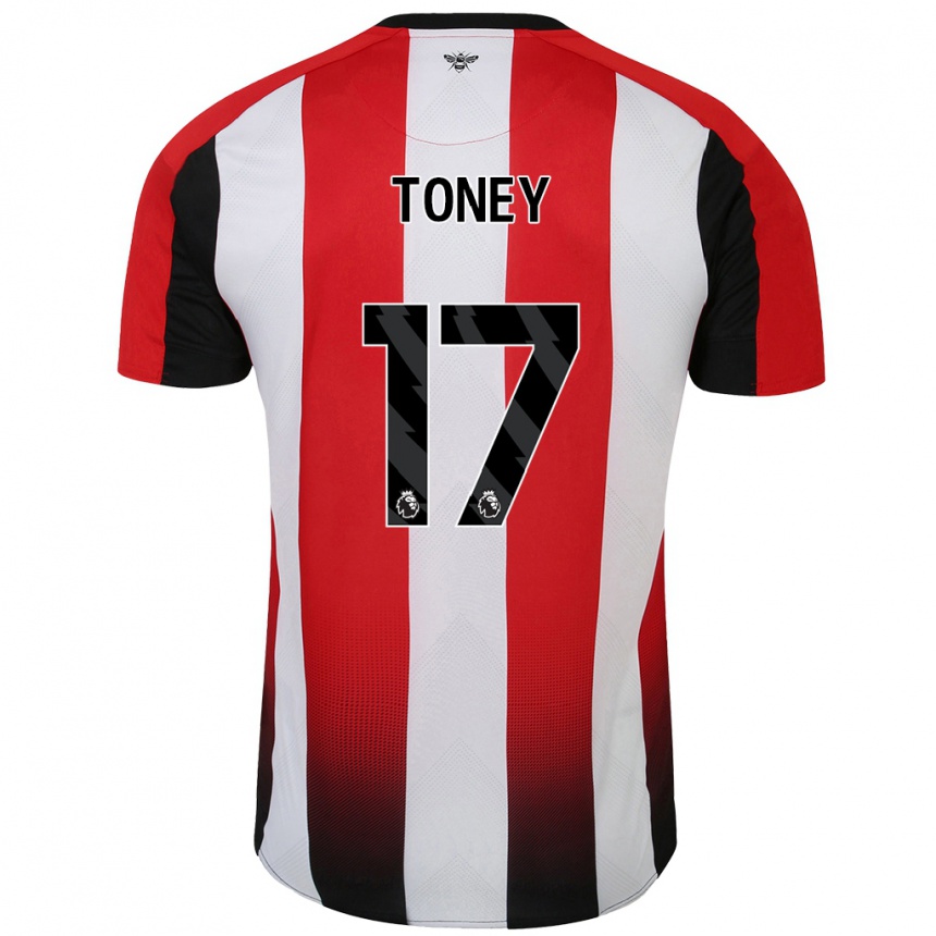 Kids Football Ivan Toney #17 Red White Home Jersey 2024/25 T-Shirt Australia