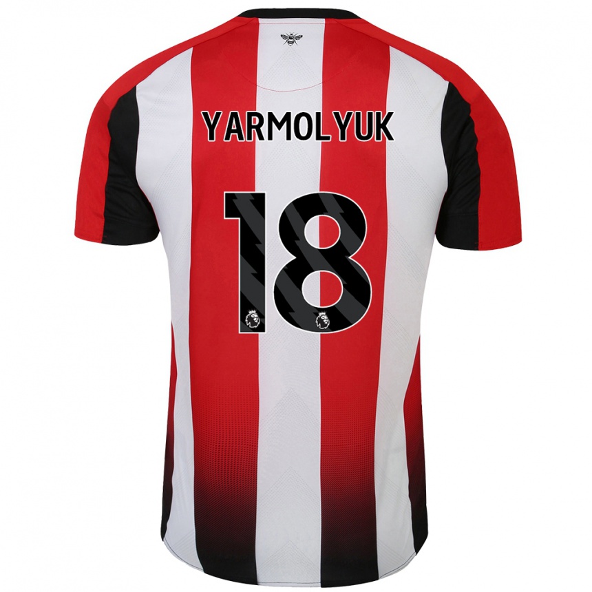 Kids Football Yegor Yarmolyuk #18 Red White Home Jersey 2024/25 T-Shirt Australia