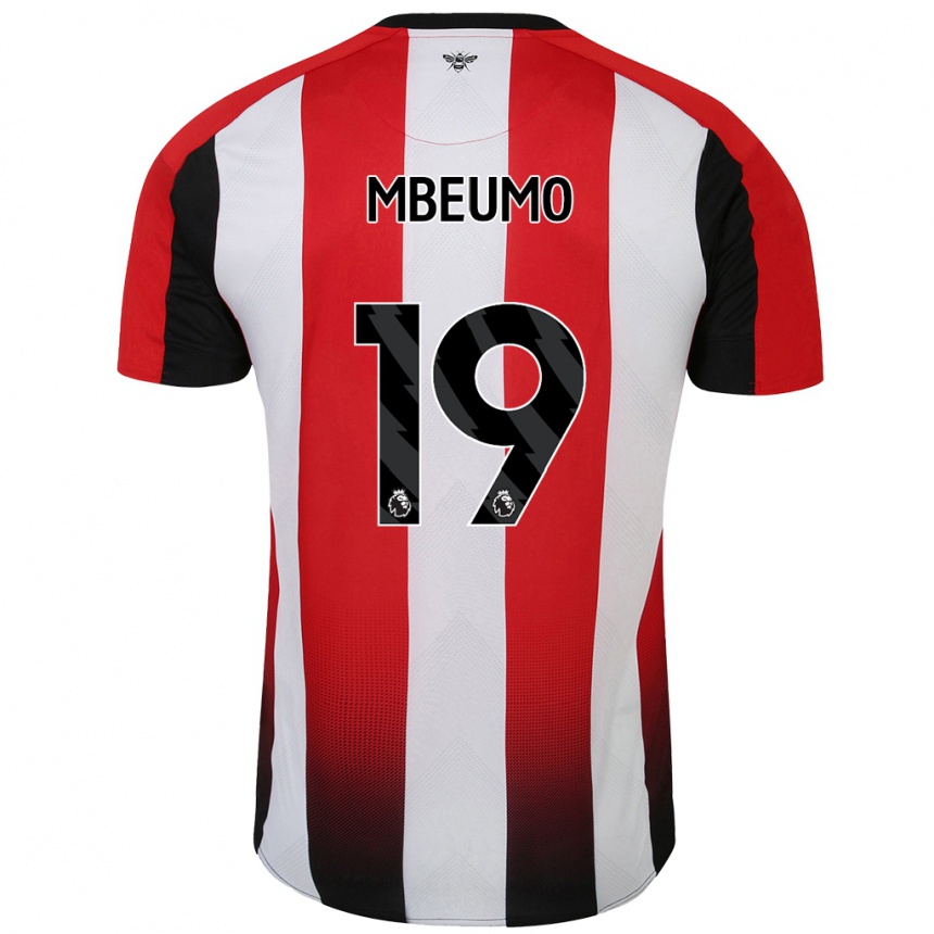 Kids Football Bryan Mbeumo #19 Red White Home Jersey 2024/25 T-Shirt Australia