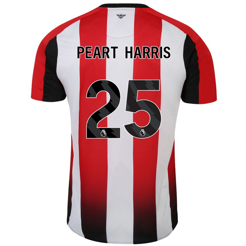 Kids Football Myles Peart-Harris #25 Red White Home Jersey 2024/25 T-Shirt Australia