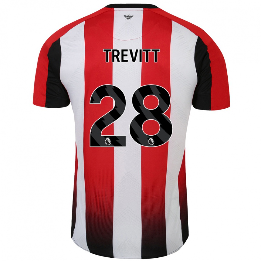 Kids Football Ryan Trevitt #28 Red White Home Jersey 2024/25 T-Shirt Australia