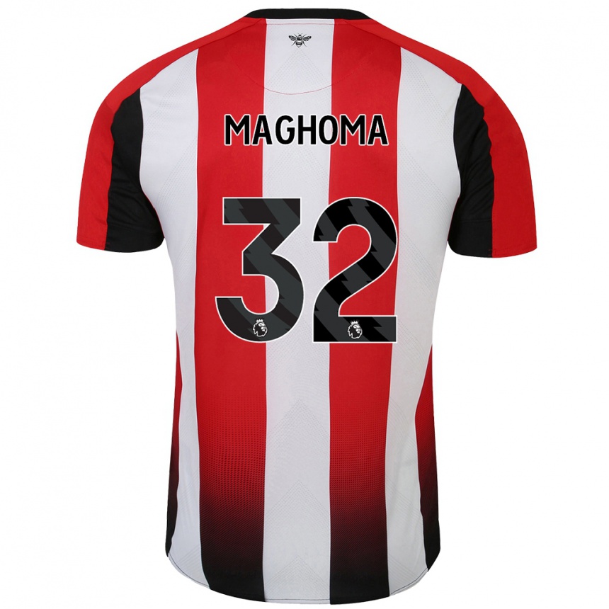 Kids Football Paris Maghoma #32 Red White Home Jersey 2024/25 T-Shirt Australia