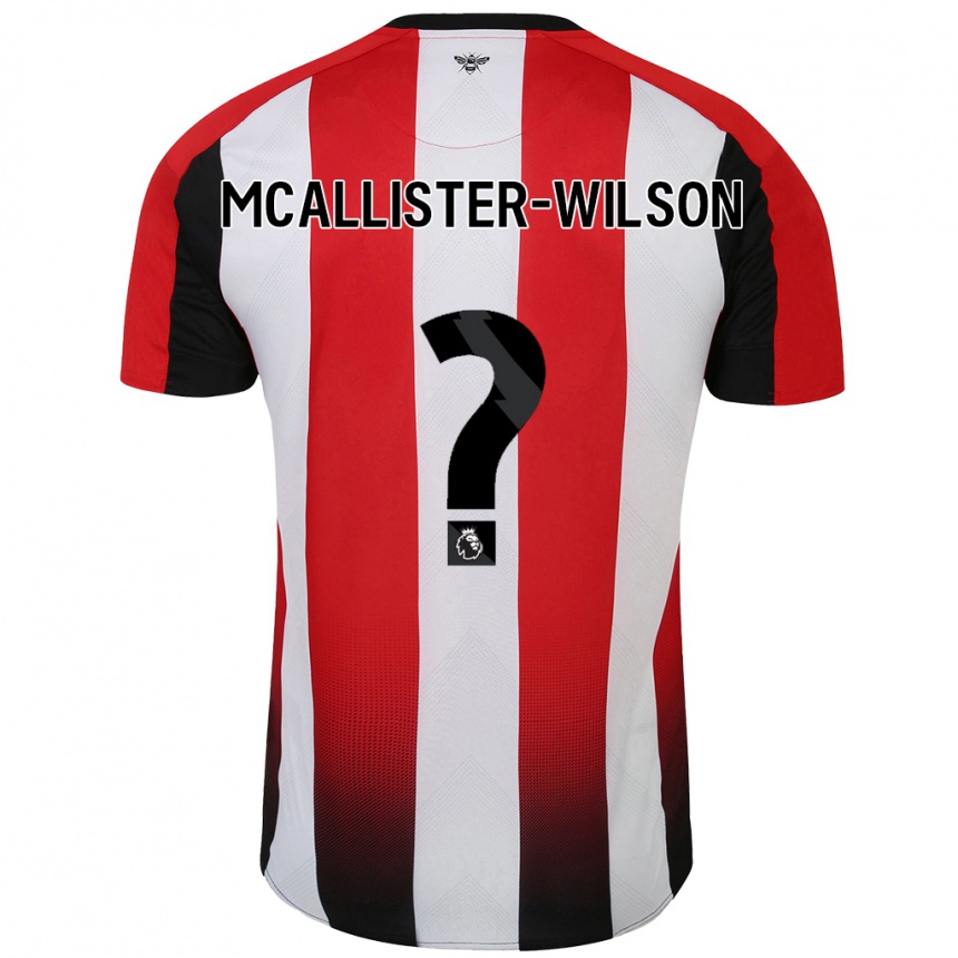 Kids Football Zack Mcallister-Wilson #0 Red White Home Jersey 2024/25 T-Shirt Australia