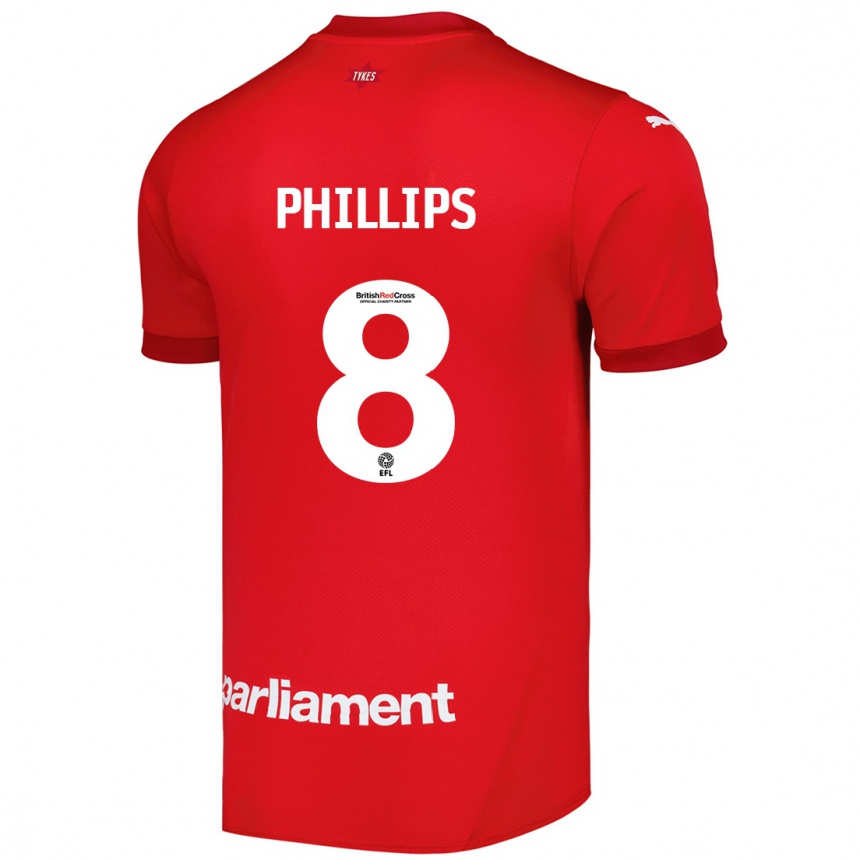 Kids Football Adam Phillips #8 Red Home Jersey 2024/25 T-Shirt Australia