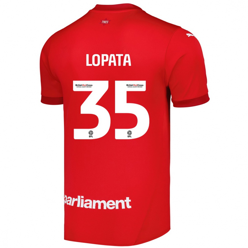 Kids Football Kacper Lopata #35 Red Home Jersey 2024/25 T-Shirt Australia