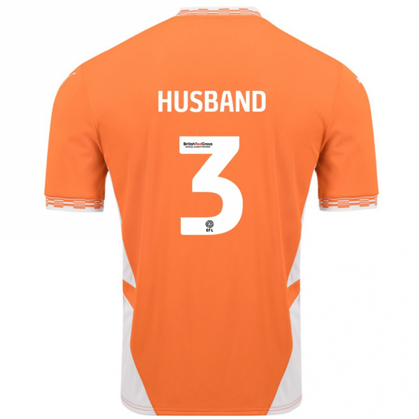 Kids Football James Husband #3 Orange White Home Jersey 2024/25 T-Shirt Australia