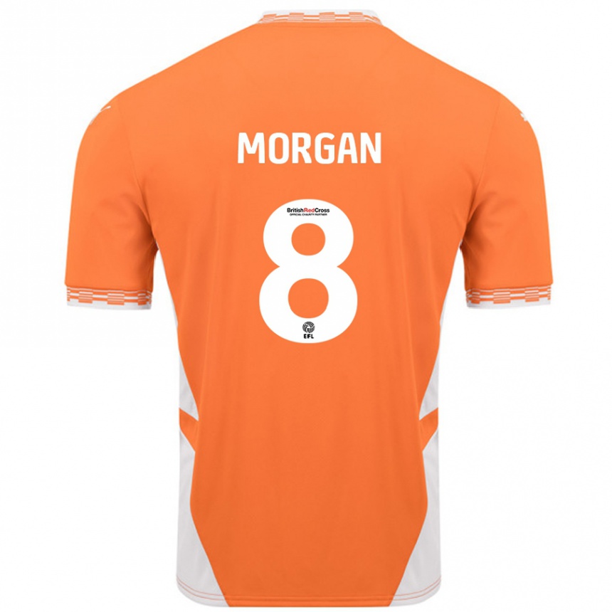 Kids Football Albie Morgan #8 Orange White Home Jersey 2024/25 T-Shirt Australia