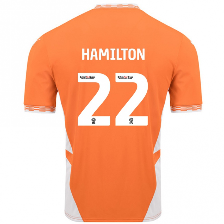 Kids Football Cj Hamilton #22 Orange White Home Jersey 2024/25 T-Shirt Australia