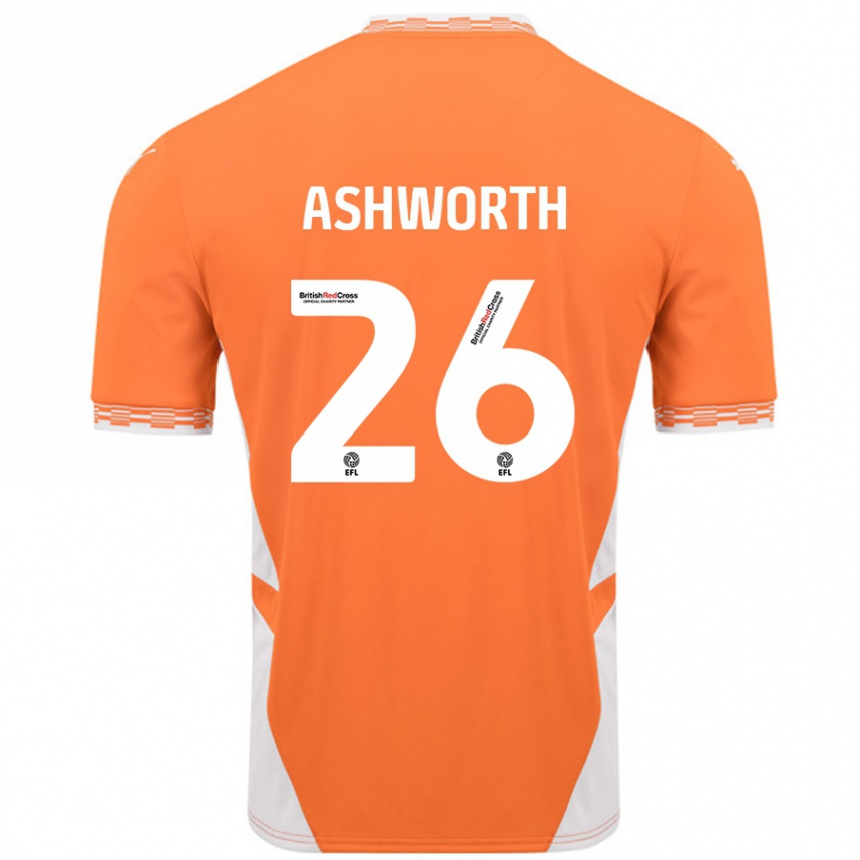 Kids Football Zac Ashworth #26 Orange White Home Jersey 2024/25 T-Shirt Australia