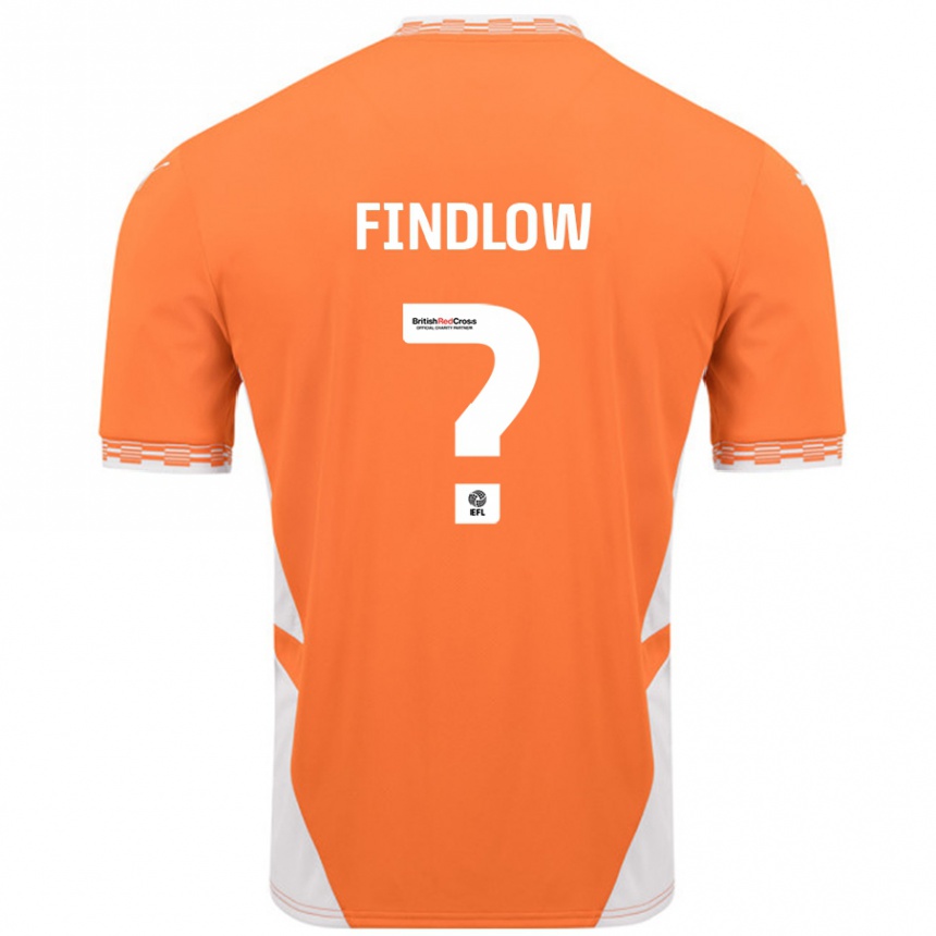 Kids Football Luke Findlow #0 Orange White Home Jersey 2024/25 T-Shirt Australia