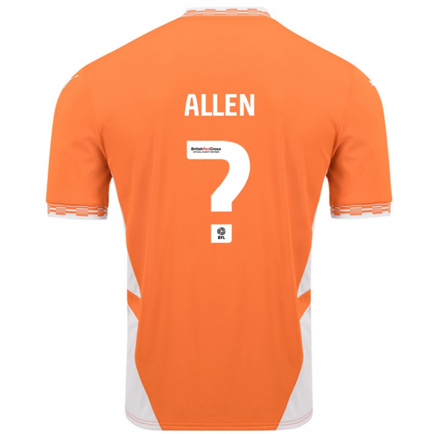 Kids Football Karen Allen #0 Orange White Home Jersey 2024/25 T-Shirt Australia