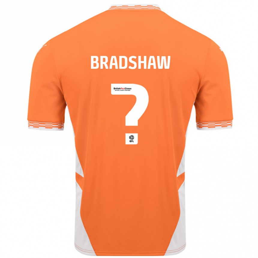 Kids Football Ashleigh Bradshaw #0 Orange White Home Jersey 2024/25 T-Shirt Australia